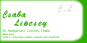 csaba lipcsey business card